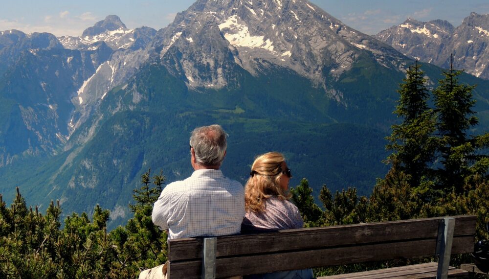 elderly couple on holiday