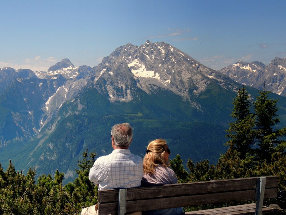 elderly couple on holiday