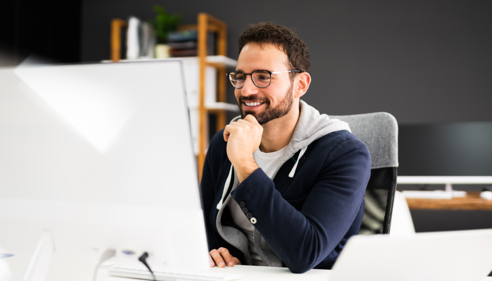 man arranging finance