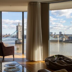 london home overlooking Tower Bridge and the River Thames