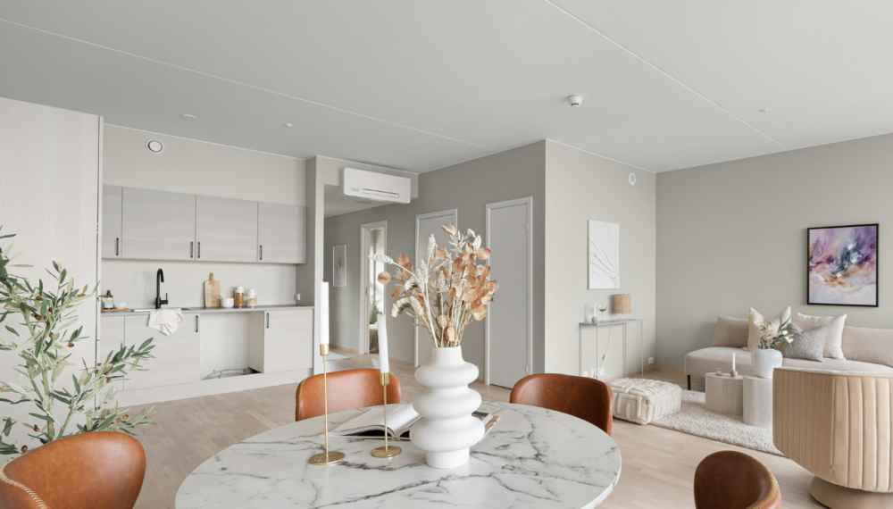 Modern Build to Rent apartment interior featuring open-plan living, contemporary kitchen, and premium finishes, designed for long-term rental comfort and lifestyle appeal.