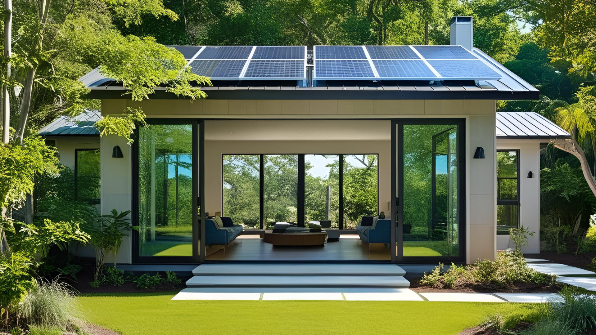 AI-generated image of a self-build modern sustainable home
