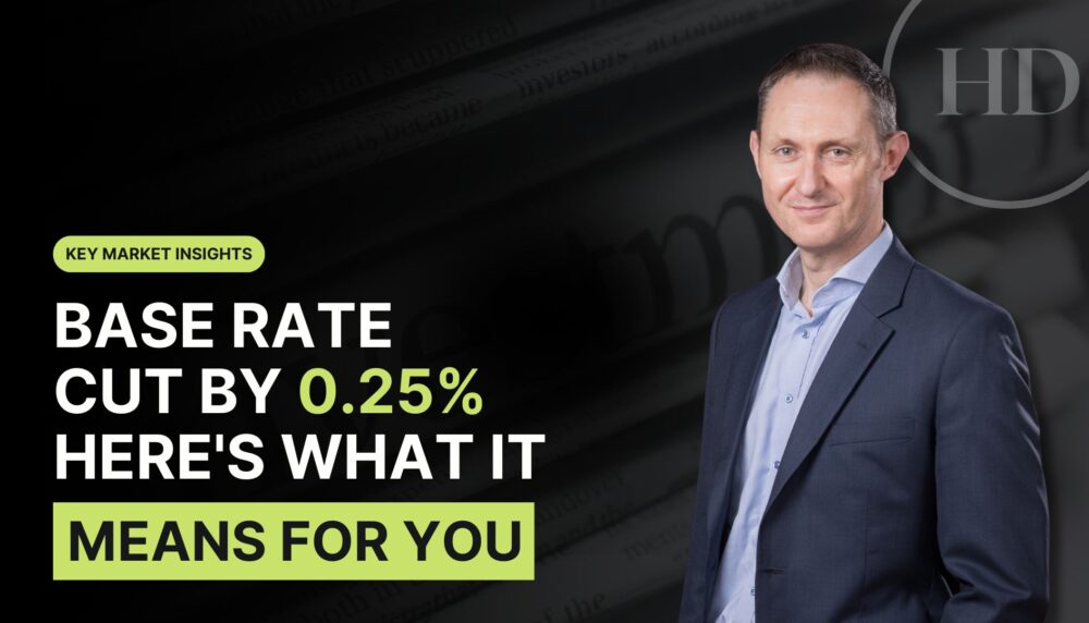 Geoff Garrett featured on banner announcing Henry Dannell's key market insights about Bank Of England's MPC May 2025 announcement and decision to cut base rate by 0.25%.